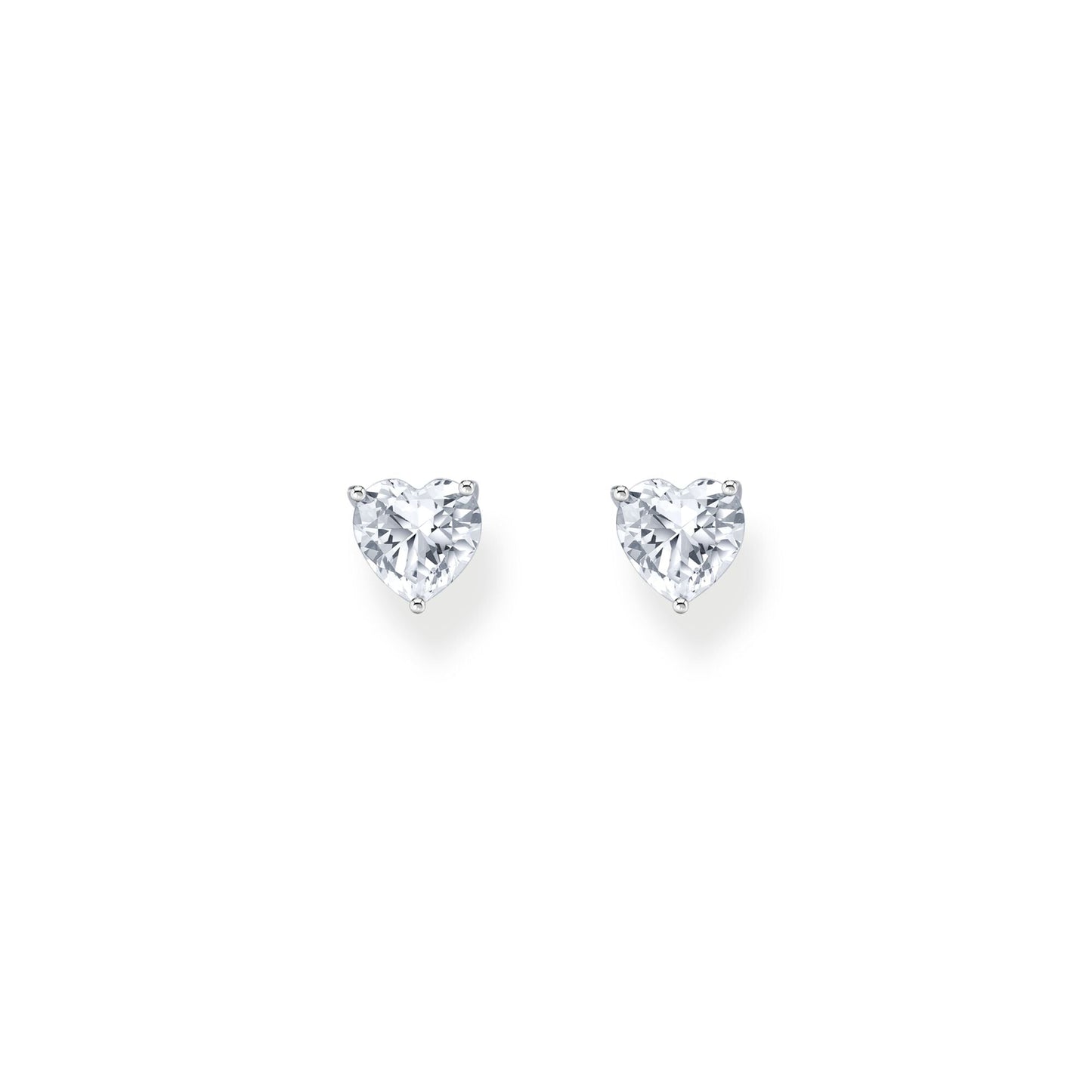 THOMAS SABO Ear studs heart-shaped with white zirconia