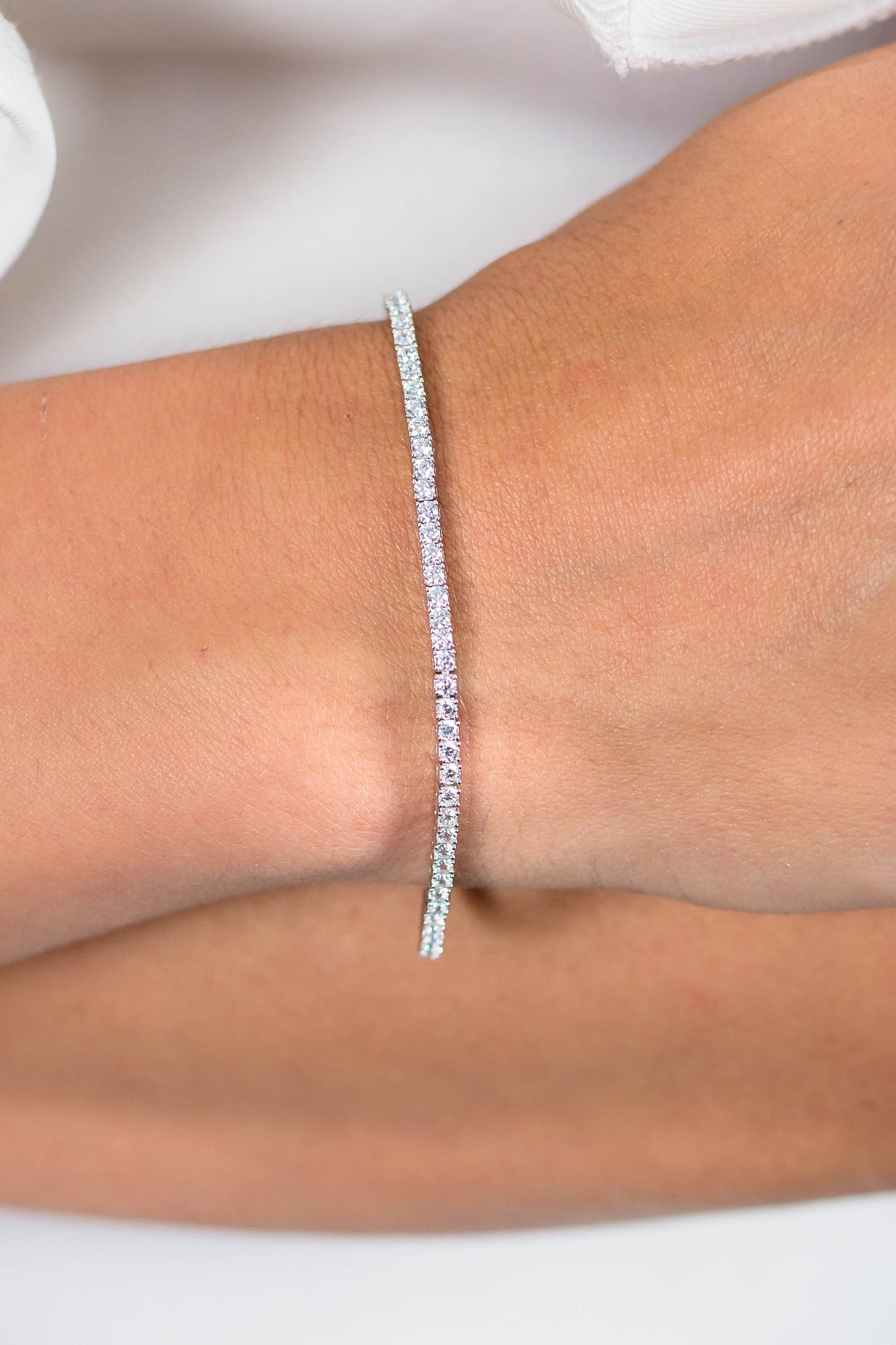MILESTONE 2MM TENNIS BRACELET IN SILVER