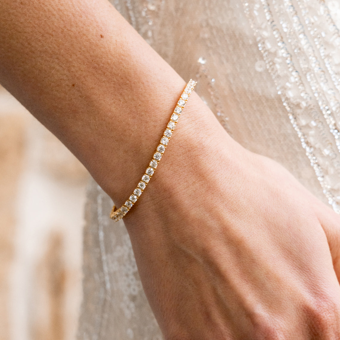 SELENA 3MM TENNIS BRACELET 18CM GOLD