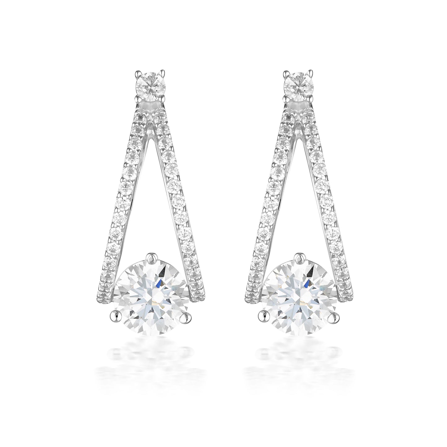 RED CARPET CHAMPAGNE EARRINGS SILVER