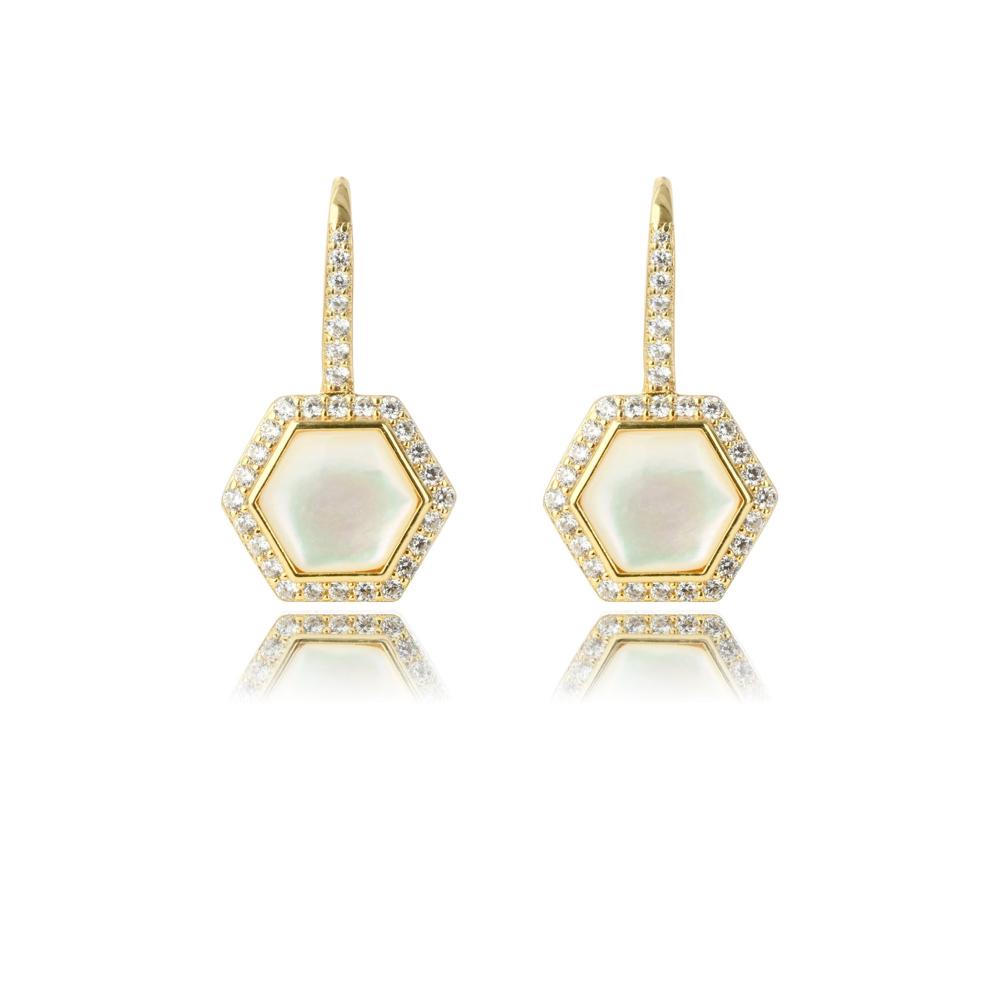 OCEANS TORQUAY MOTHER OF PEARL EARRINGS GOLD