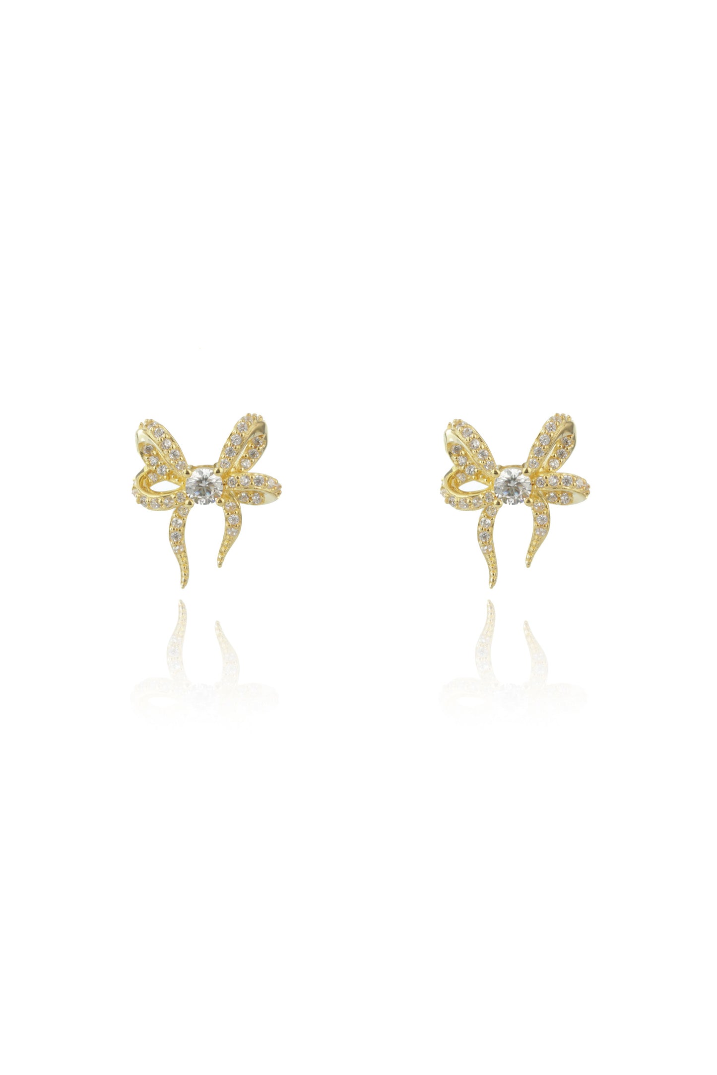 SWEETHEART BOW EARRINGS GOLD