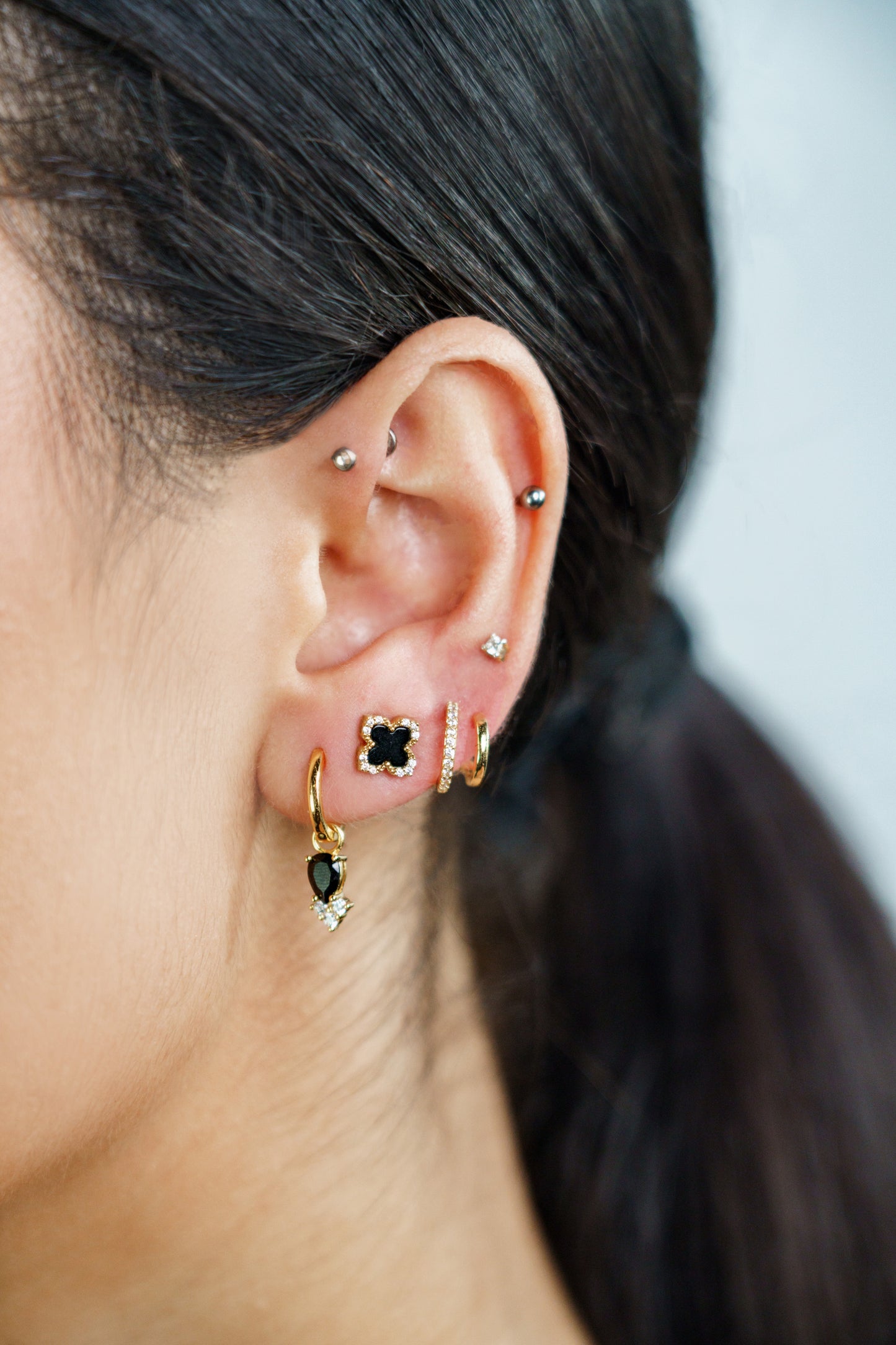 GEORGINI MIDNIGHT VELVET RATRI DOUBLE EARRING GOLD