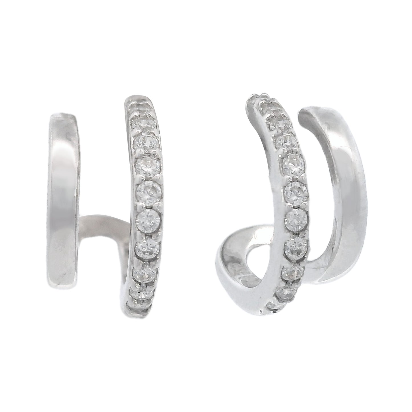 GEORGINI MIDNIGHT VELVET RATRI DOUBLE EARRING SILVER