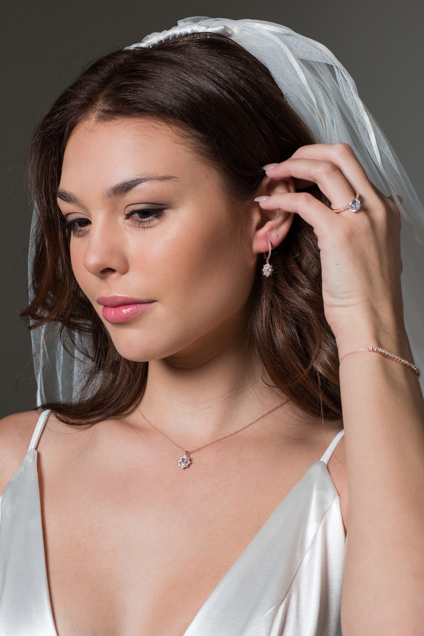 GEORGINI ICONIC BRIDAL VERA 2MM BRACELET ROSE GOLD