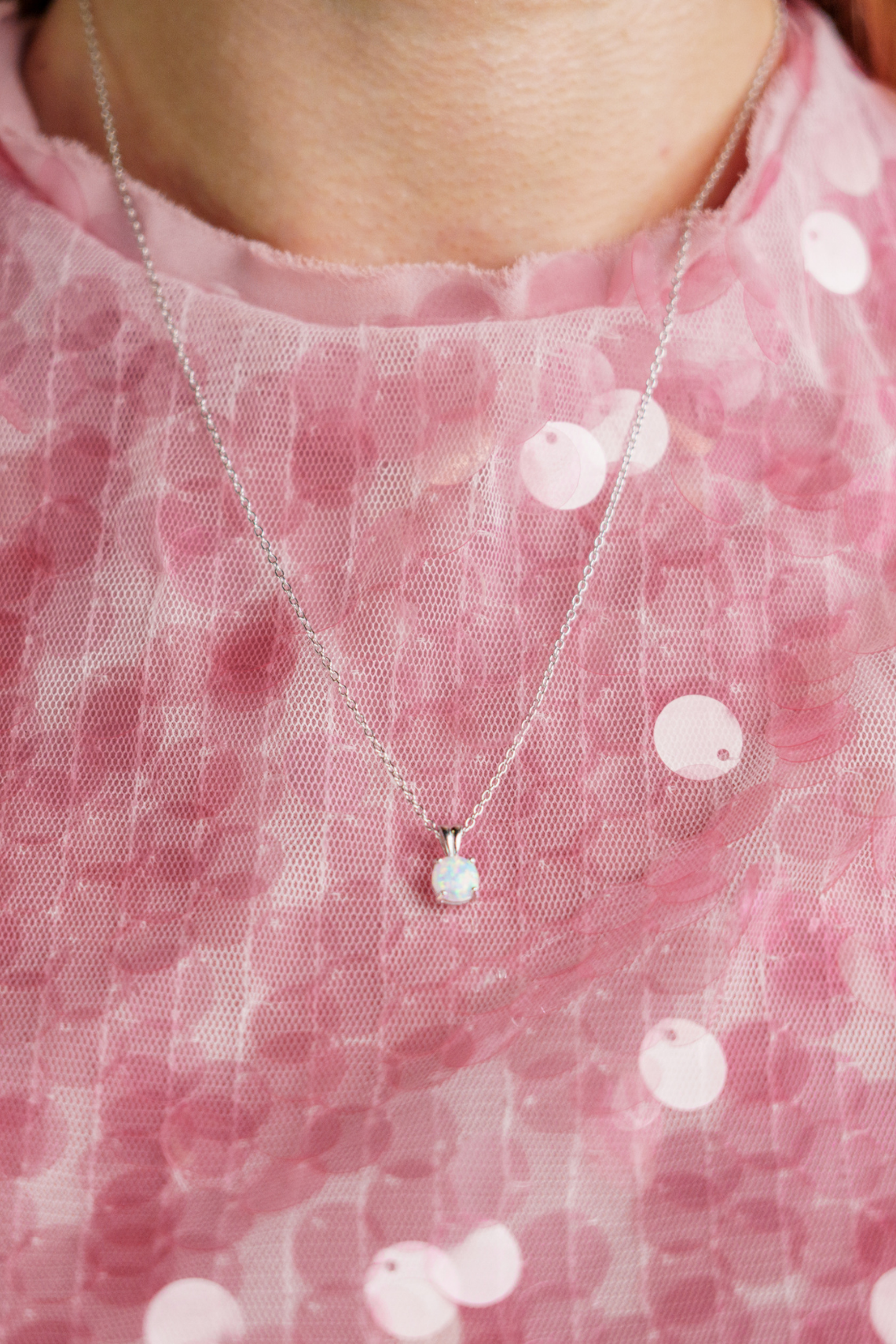 GEORGINI WISTERIA CREATED OPAL PENDANT SILVER