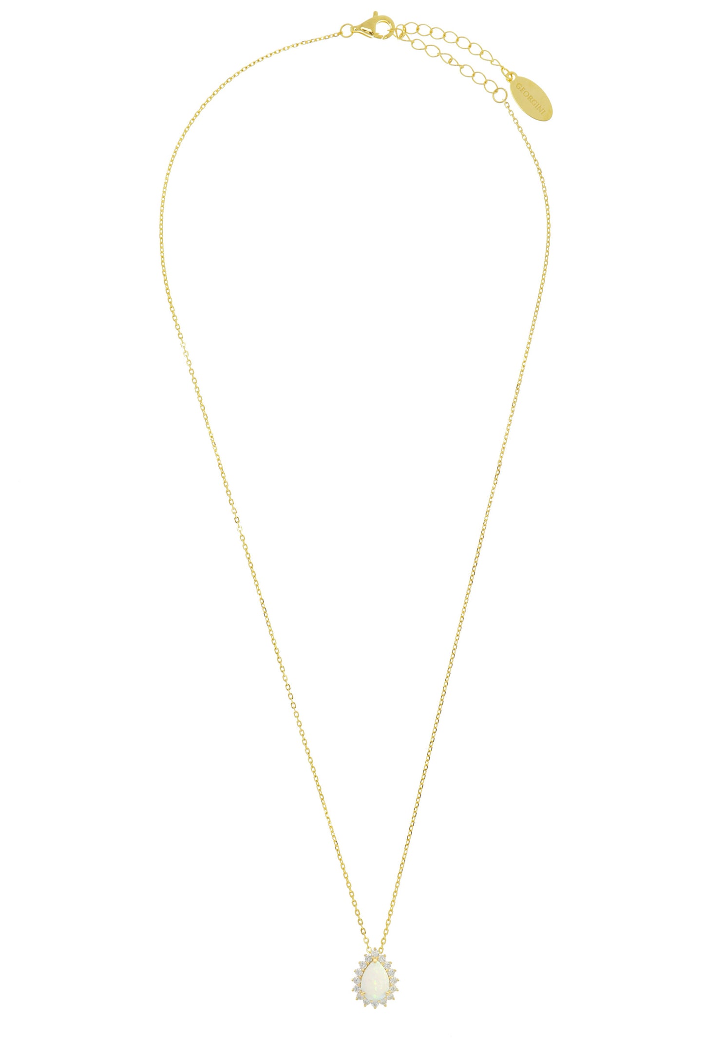 OPAL GLOW ROZELLE WHITE CREATED OPAL PENDANT GOLD
