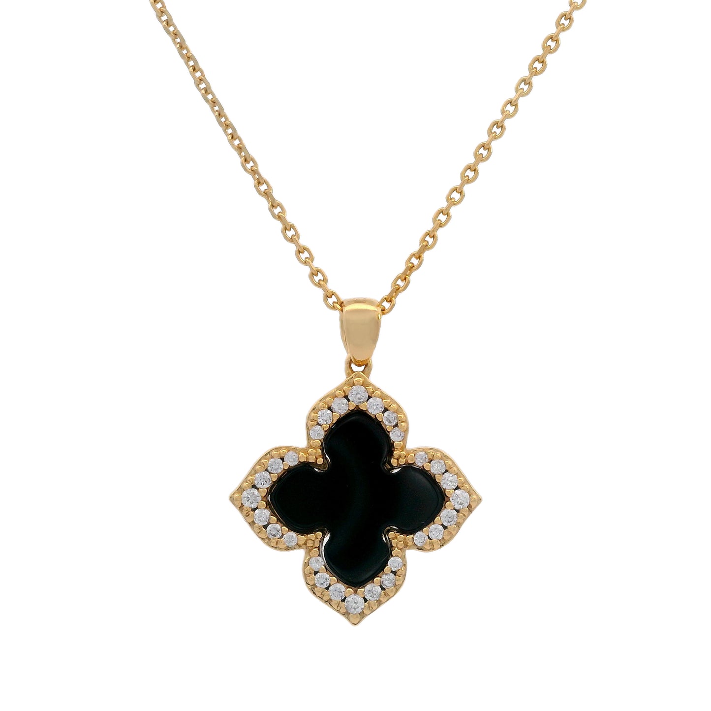 GEORGINI MIDNIGHT VELVET BLACK AGATE FAIRWATER PENDANT GOLD