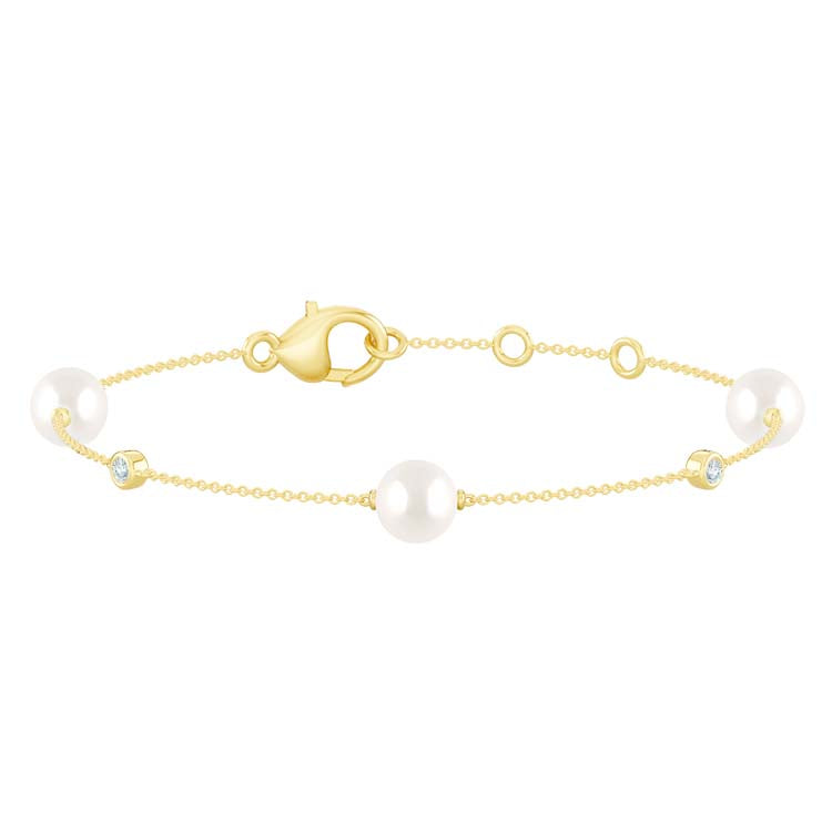 Diamond Freshwater Pearl Bracelet