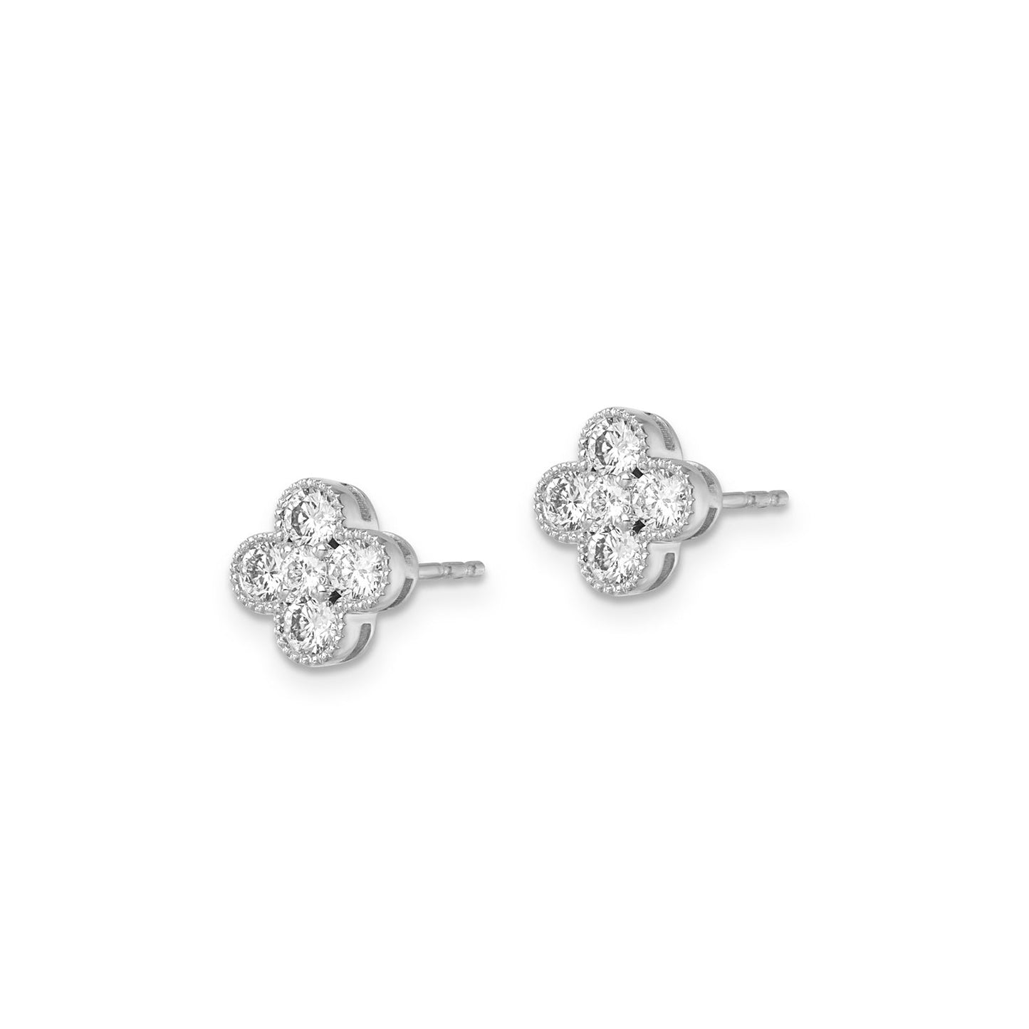 Flower Clover Diamond Earrings