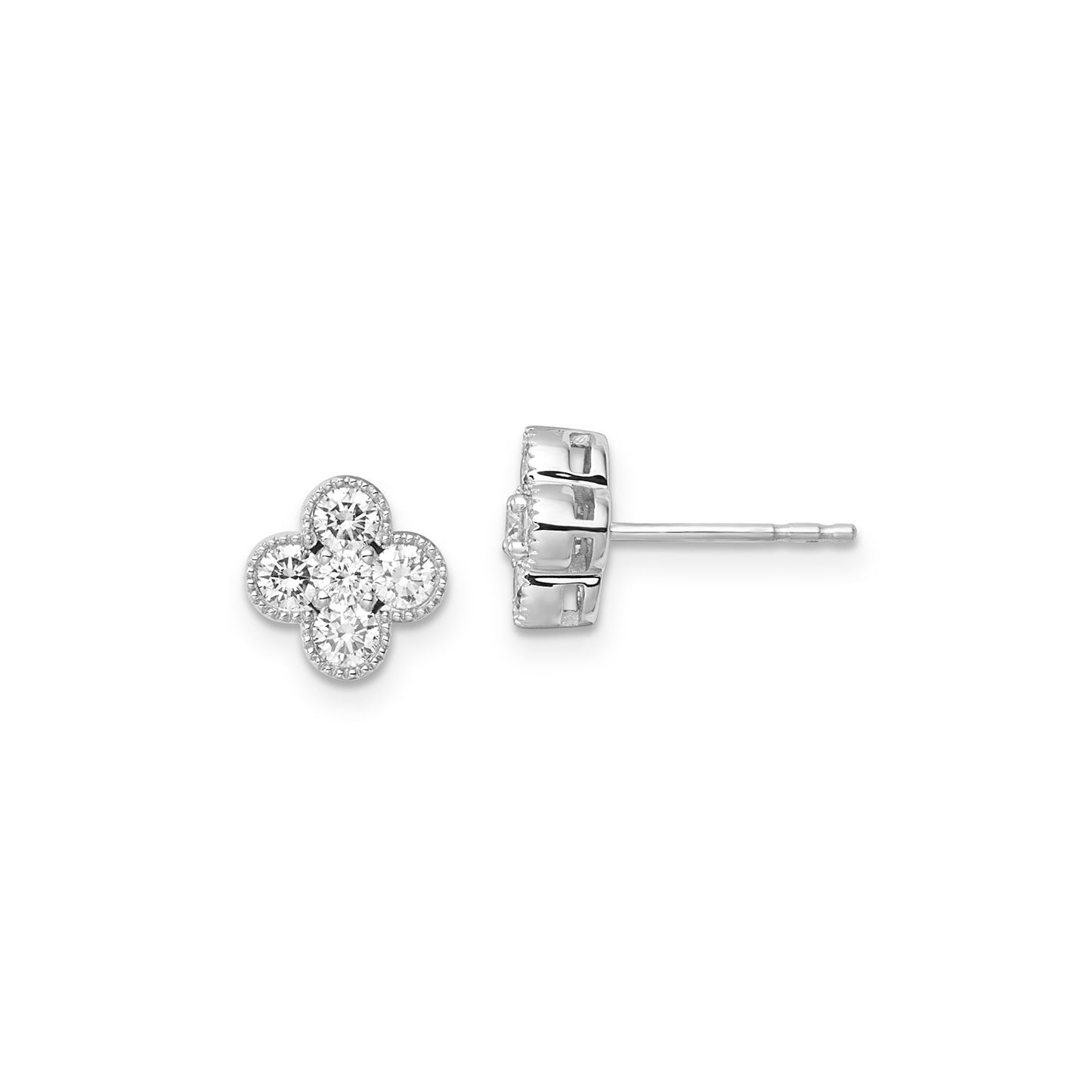 Flower Clover Diamond Earrings