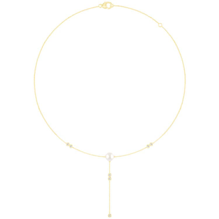 Diamond Freshwater Pearl Necklace
