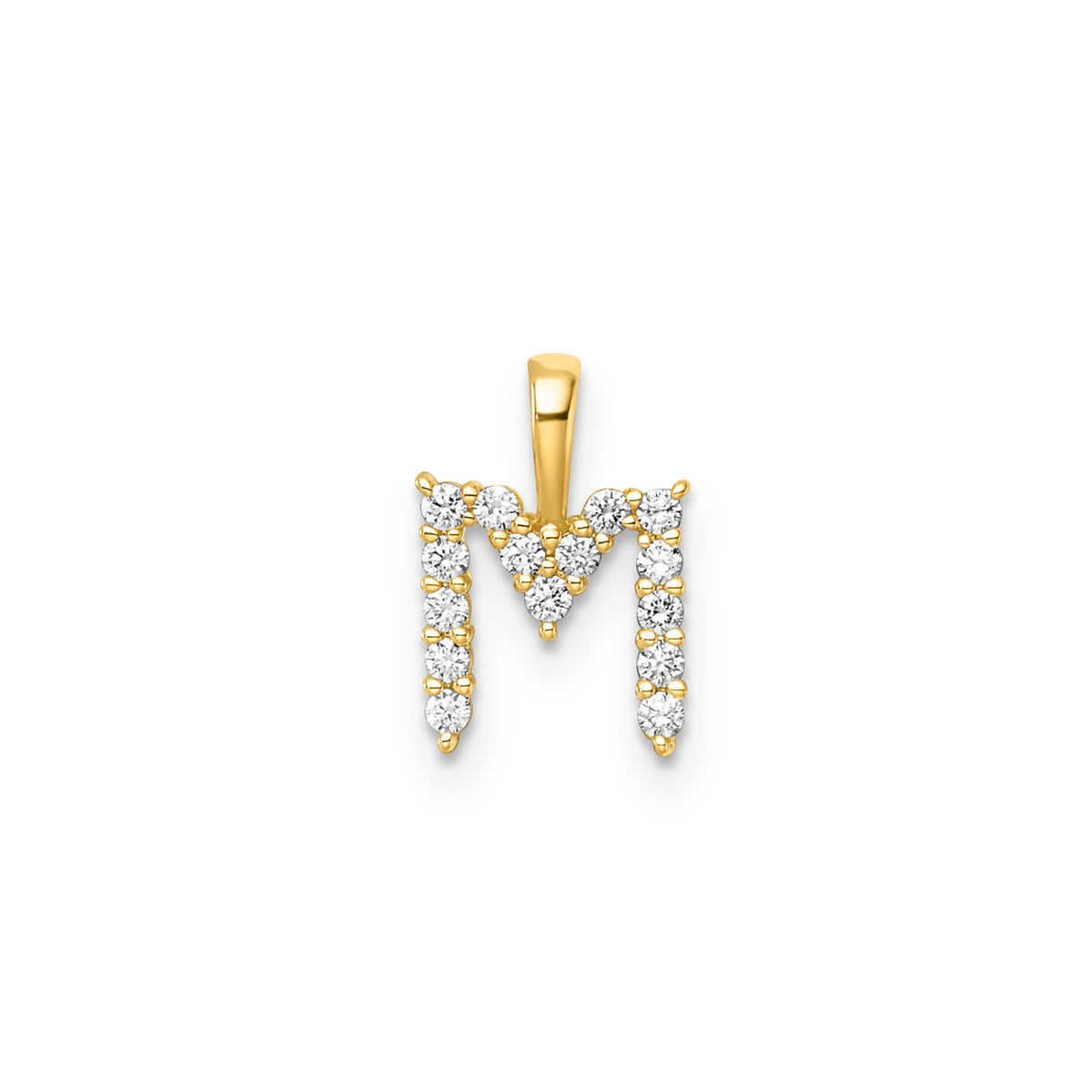 Petite Diamond Initial Pendant Letter M