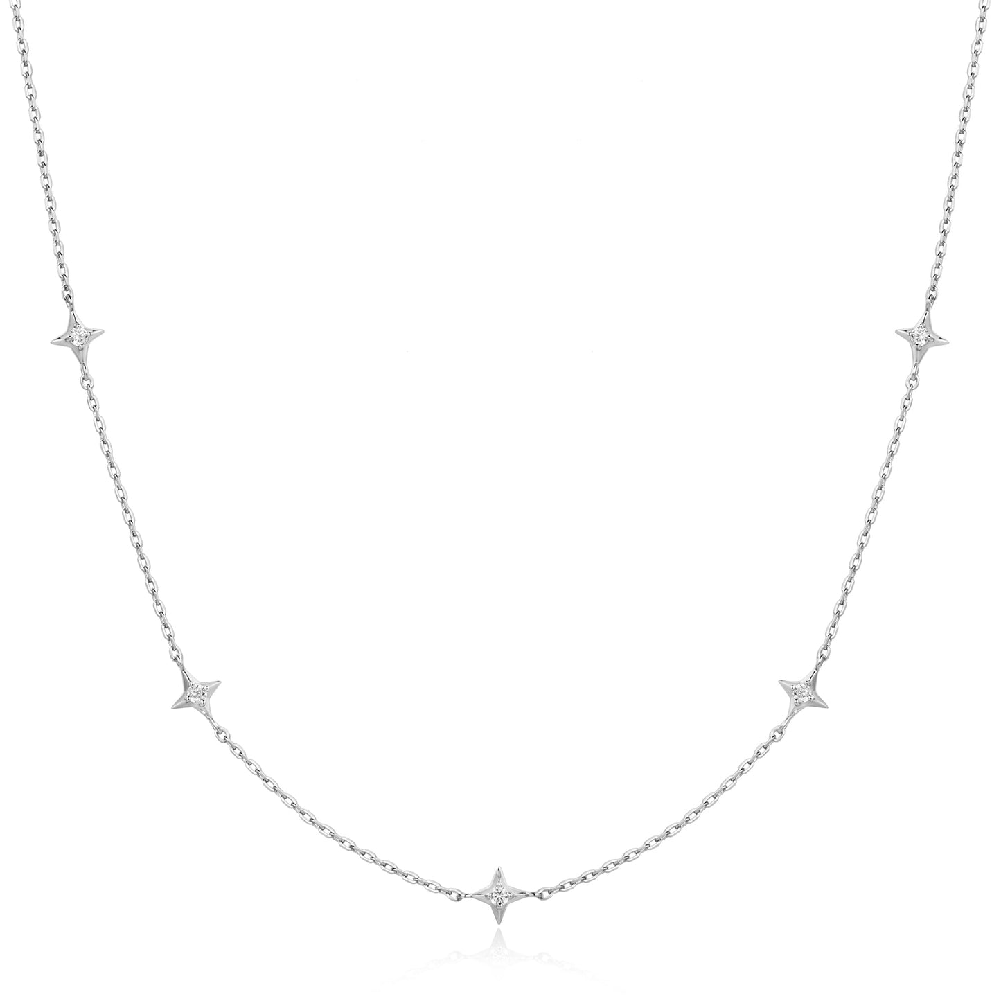 Ania Haie Silver Stars Station Necklace