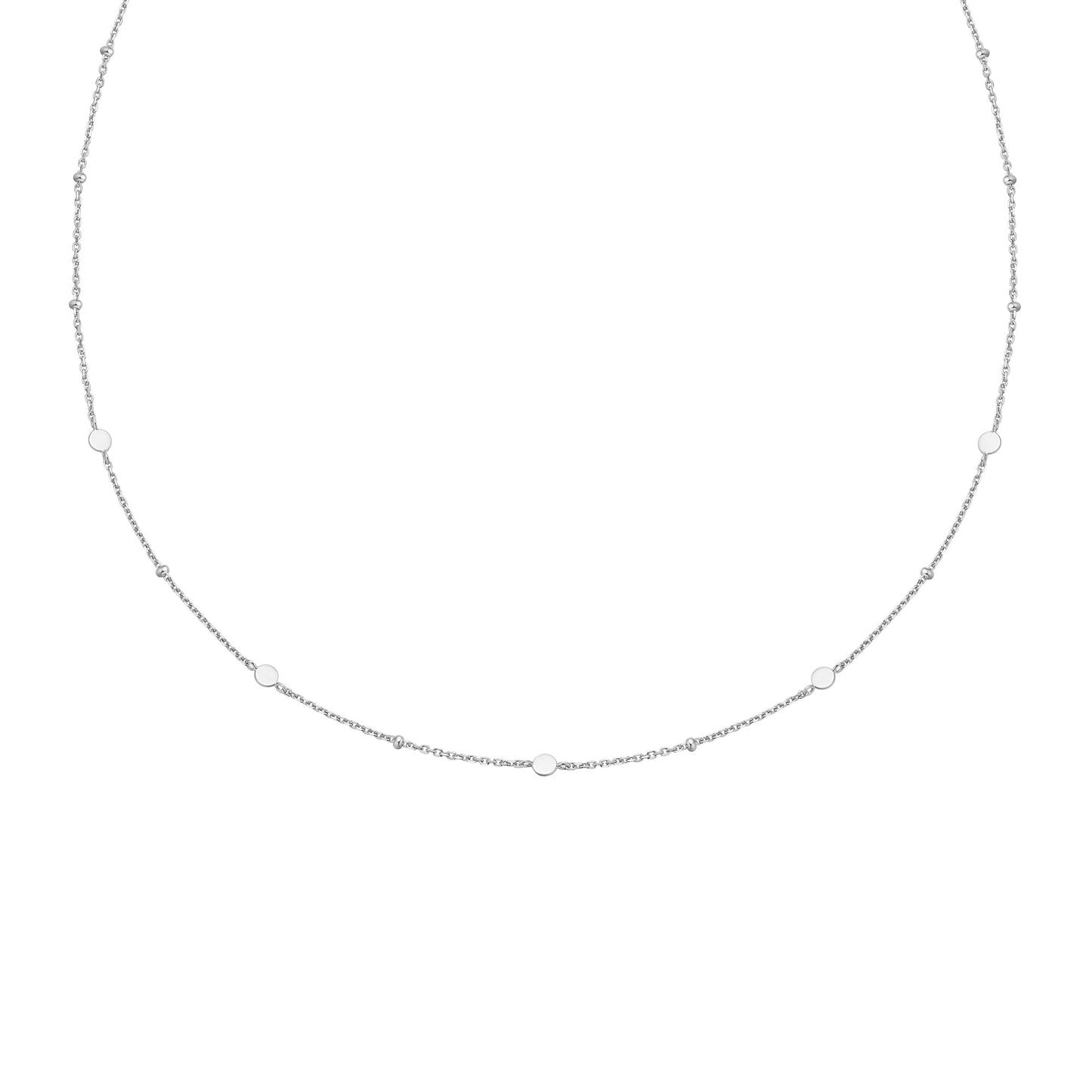 Ania Haie Silver Disc Station Necklace