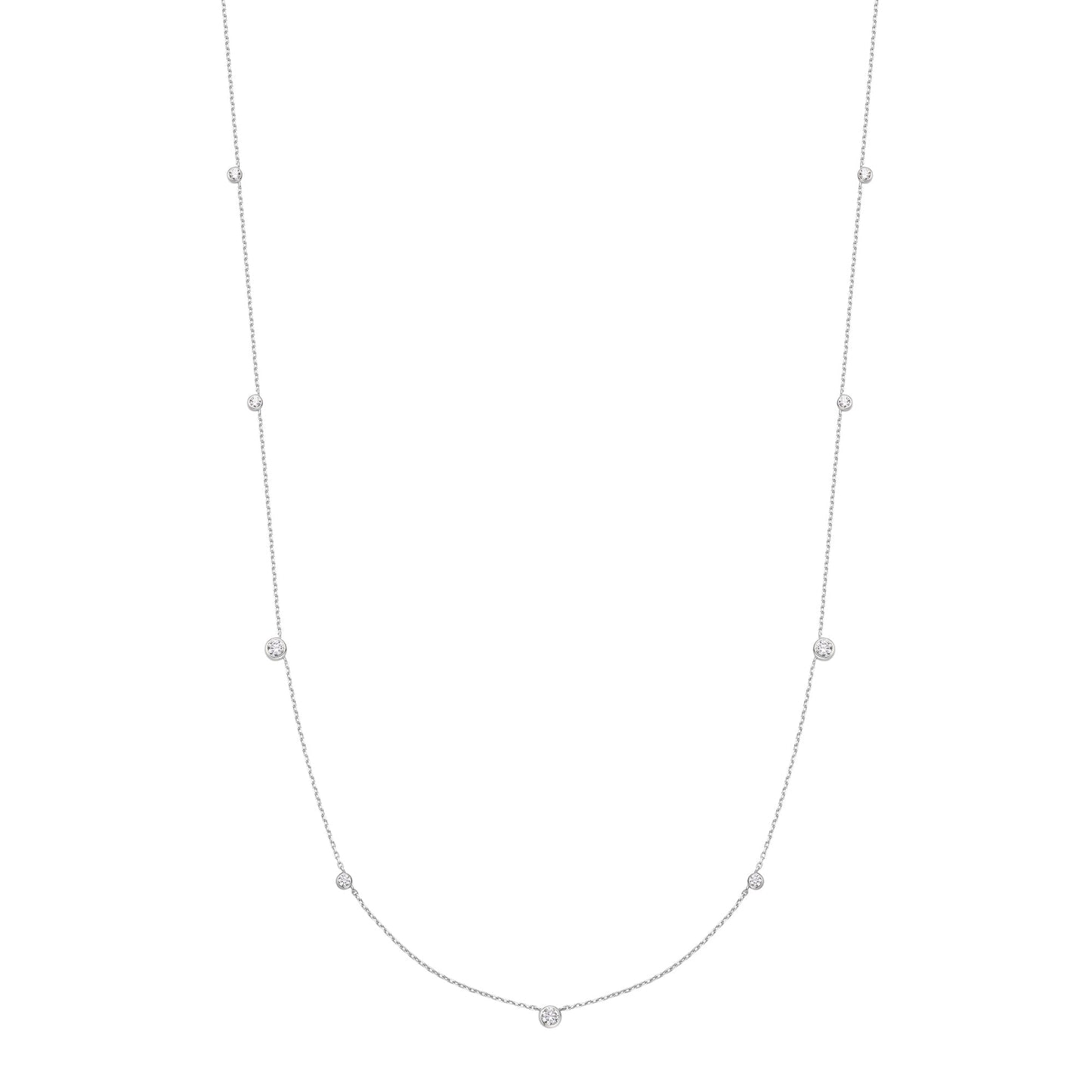 Ania Haie Silver Bezel Cubic Zirconia Station Necklace
