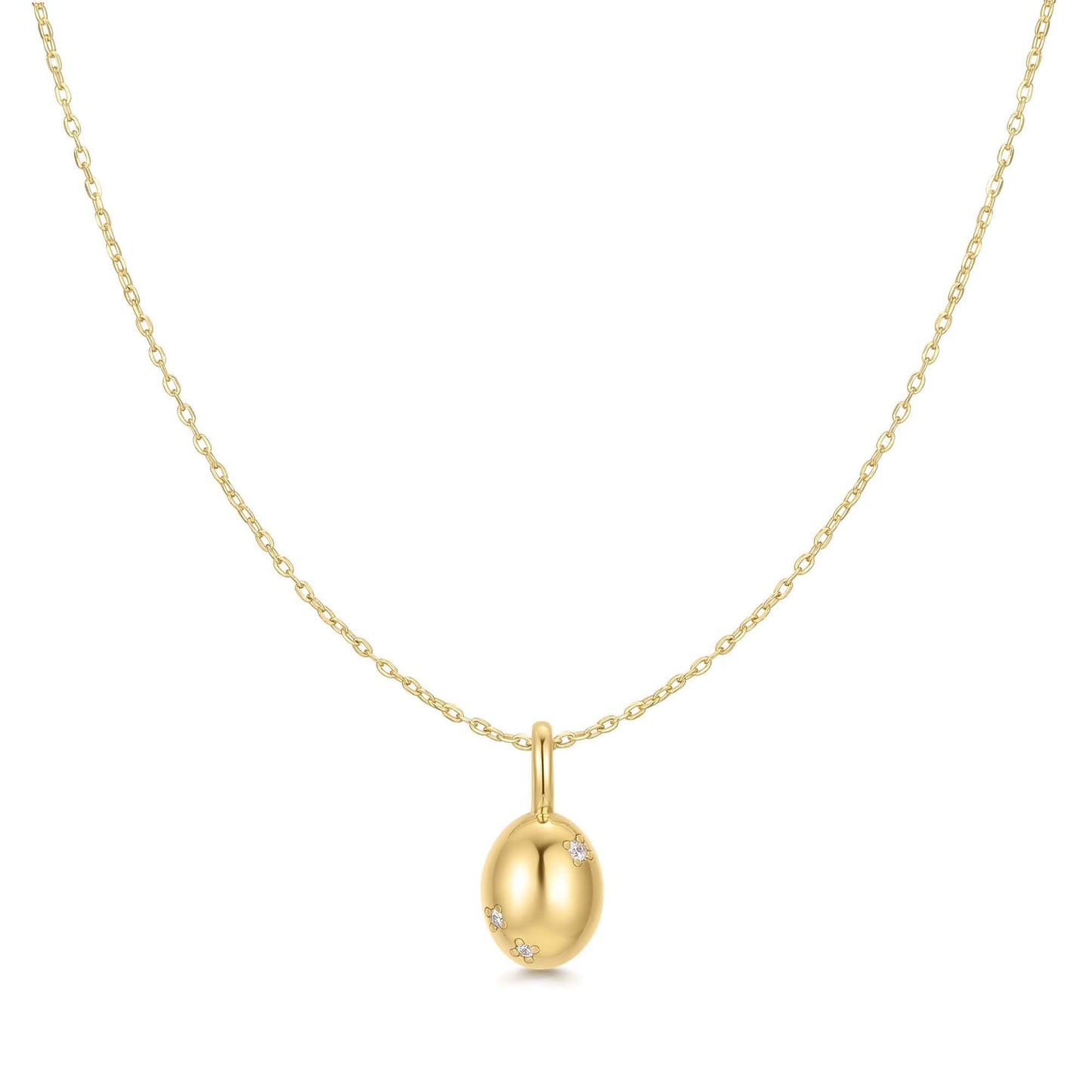 Ania Haie Gold Floral Oval Pendent Necklace