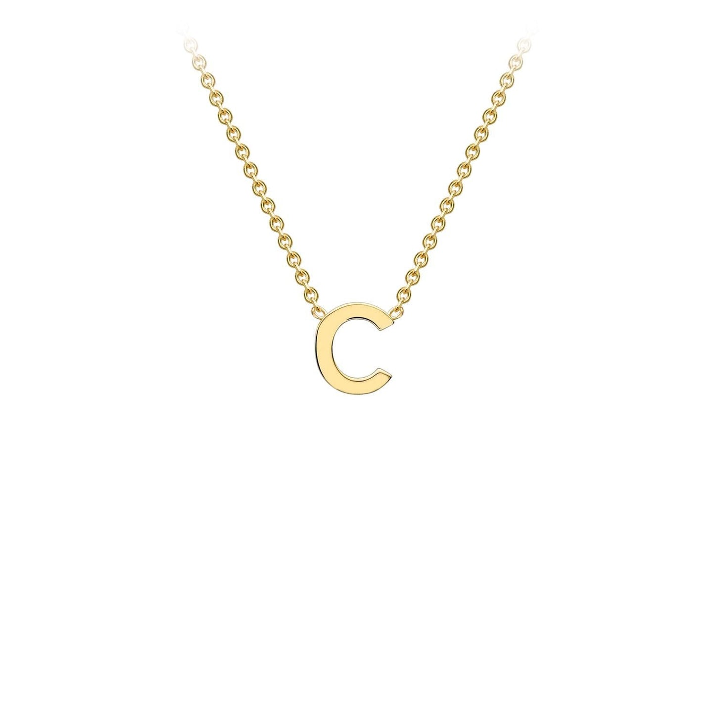 Petite initial letter 'C' pendant in 9CT gold