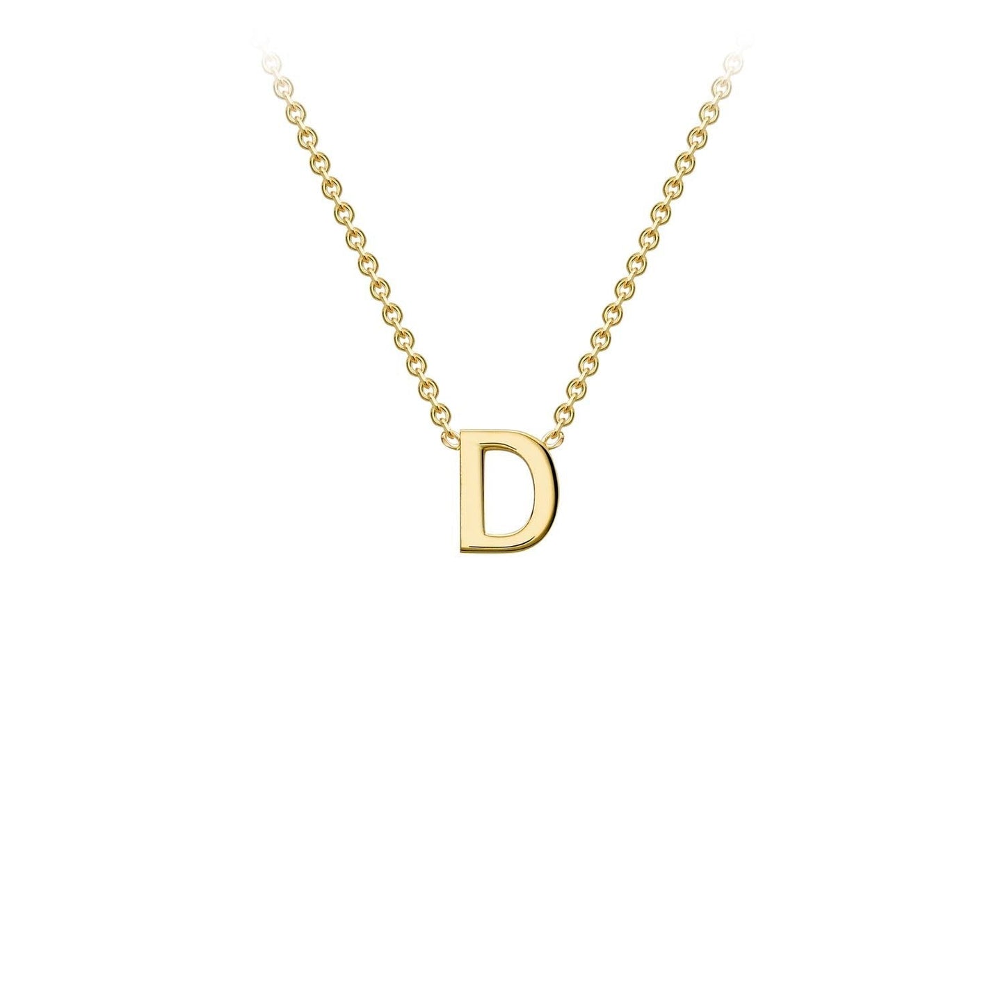 Petite initial letter 'D' pendant in 9CT gold