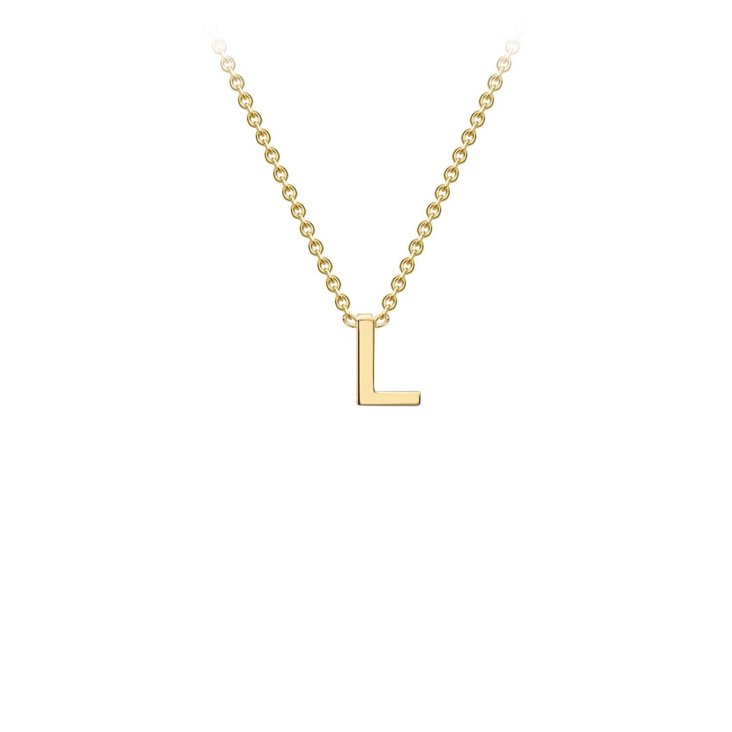 Petite initial letter 'L' necklace in 9CT gold