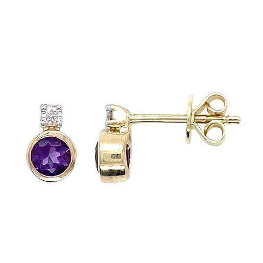 Diamond and Amethyst Earrings