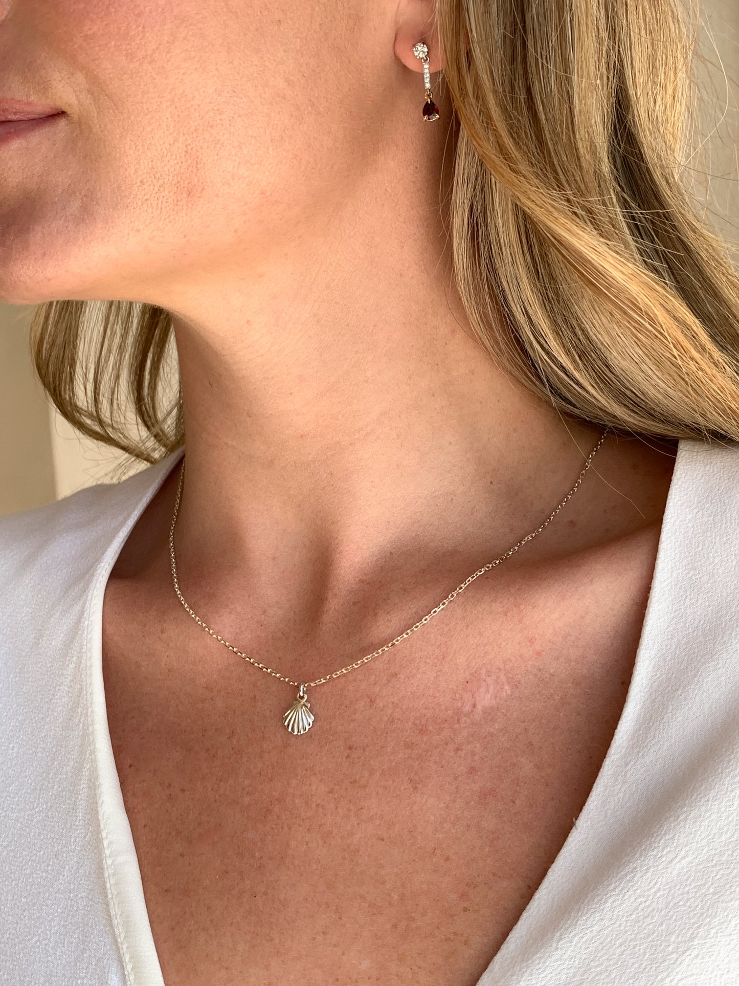 Silver Shell Necklace By Angeline