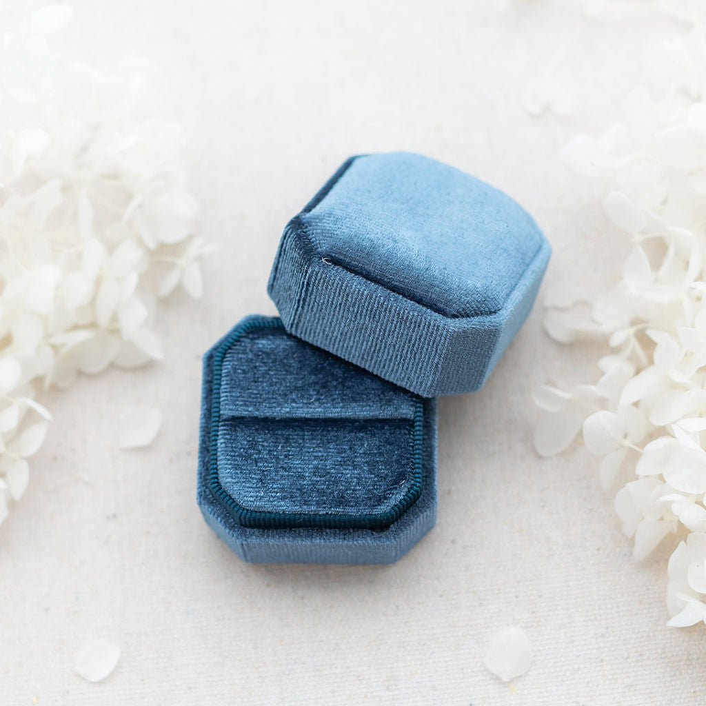 Single blue engagement ring box