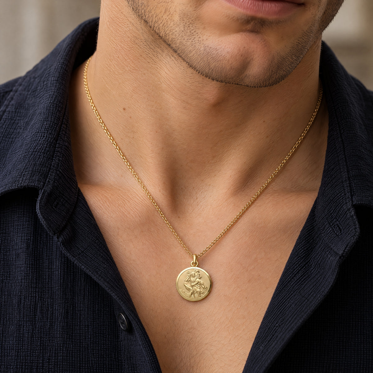 St Christoper Pendant 9CT Yellow Gold