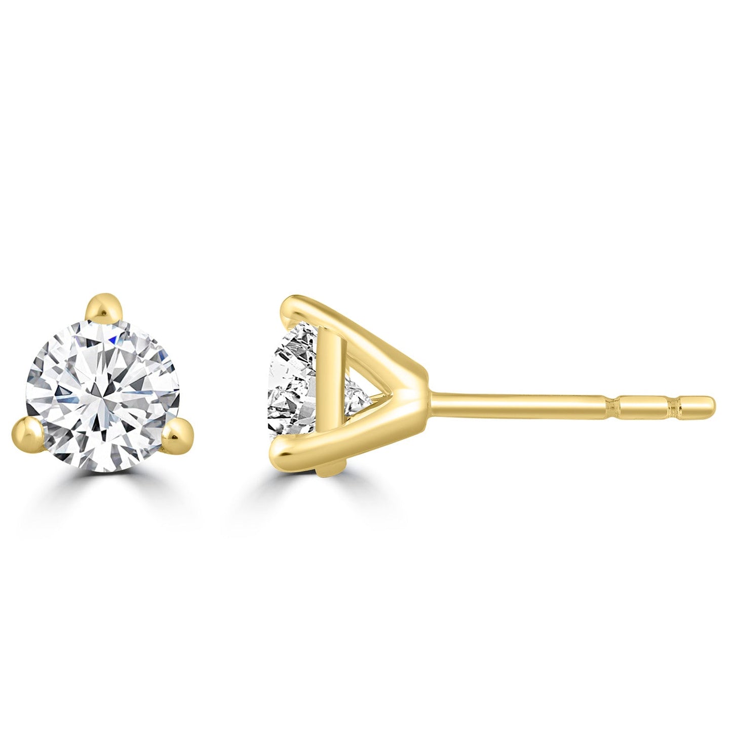 dainty gold stud earrings solitaire | By Angeline Australia | Lab Grown Diamond