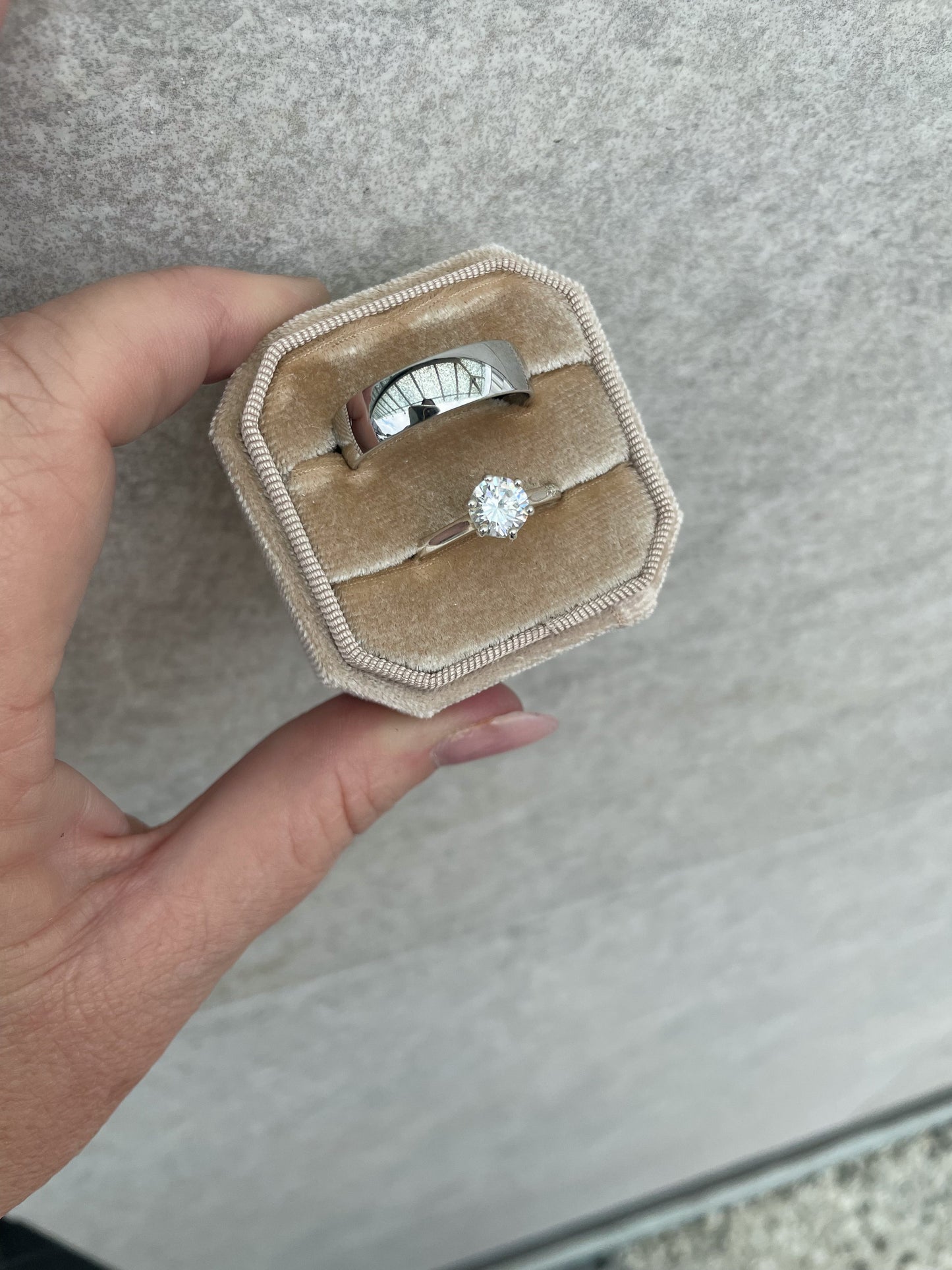 Double Velvet Wedding Ring Box | By Angeline Australia Luxury