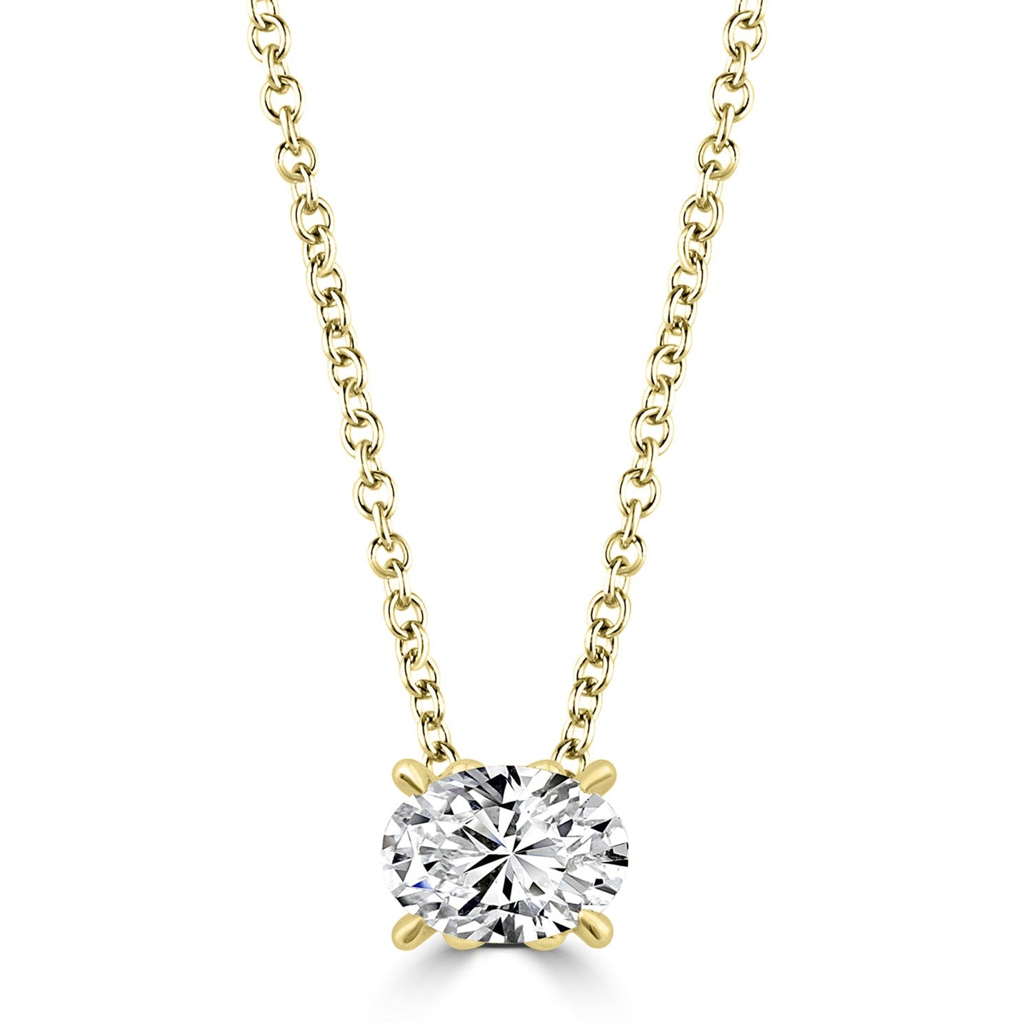 East west oval diamond necklace gold | By Angeline Australia