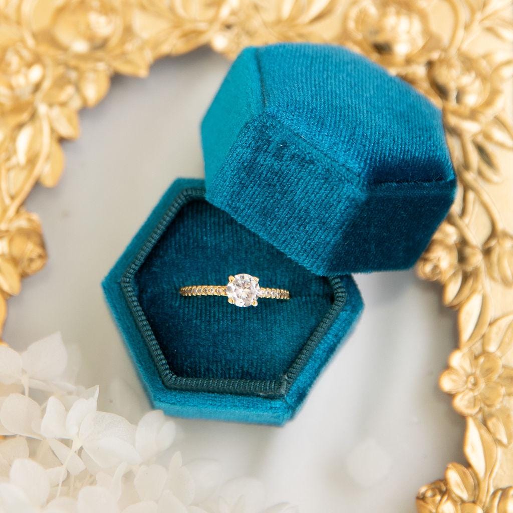 Wedding Ring Bearer Engagement Velvet Box