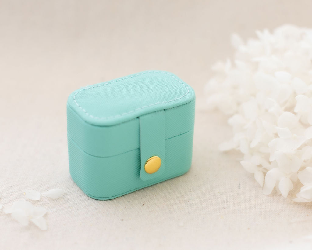 jewellery box mini blue  closed lid