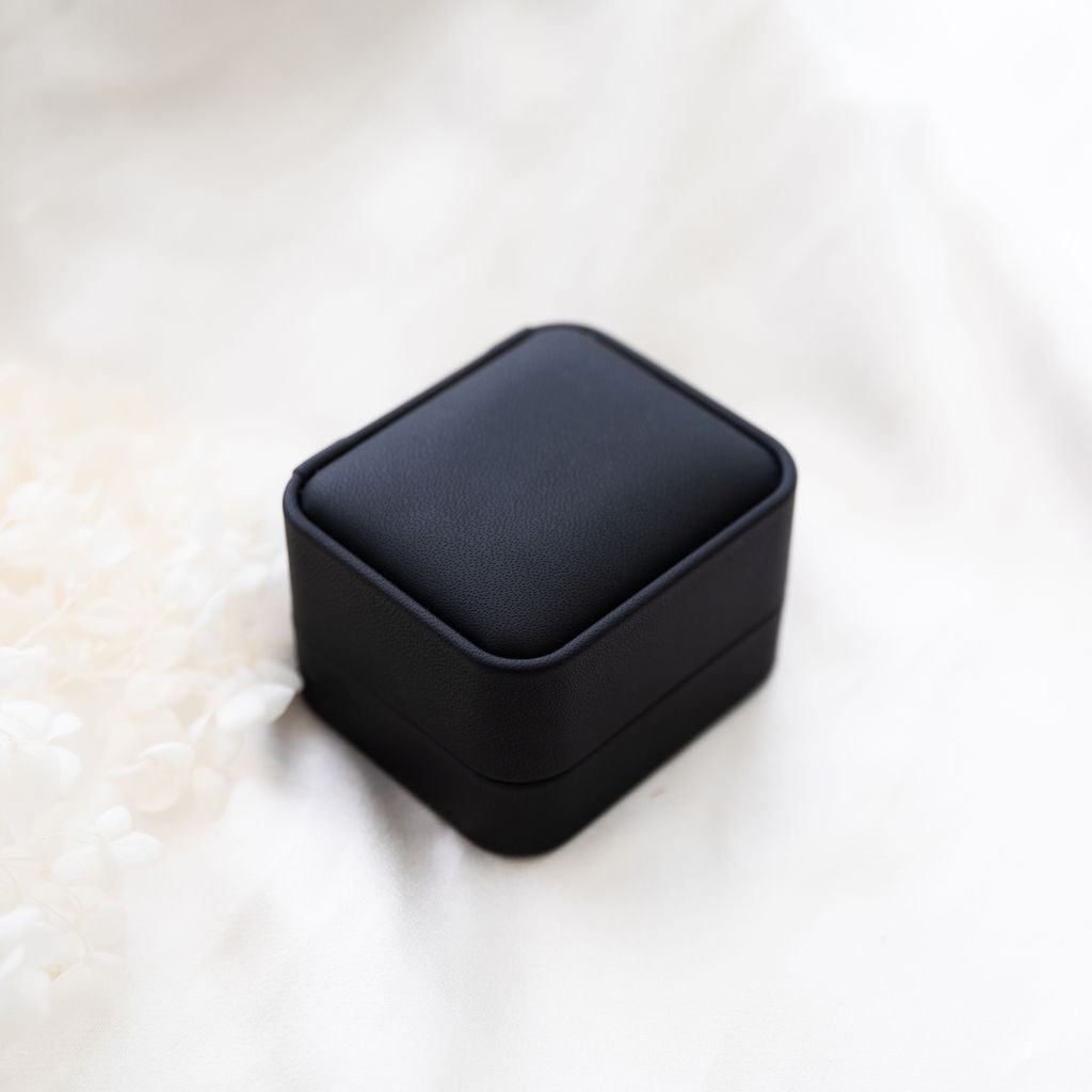 luxury wedding ring box black closed