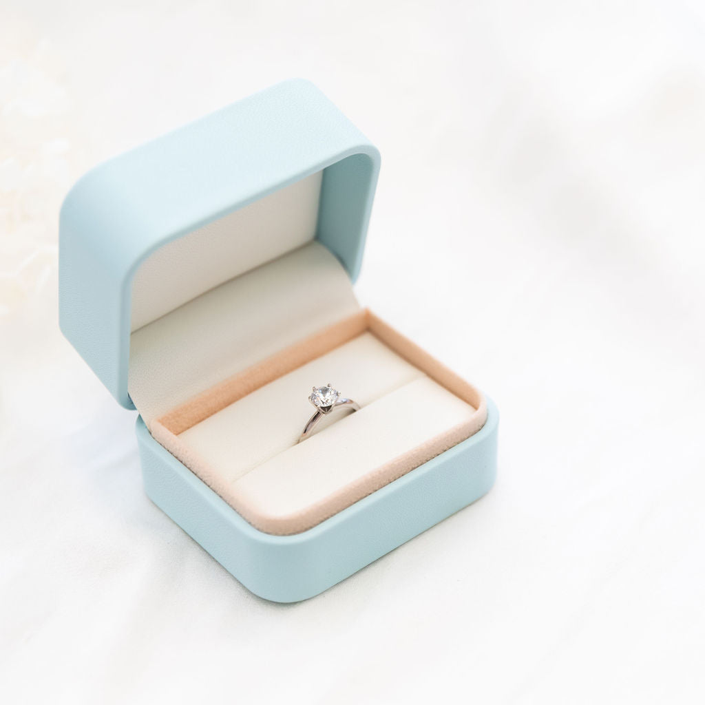 luxury wedding ring box blue