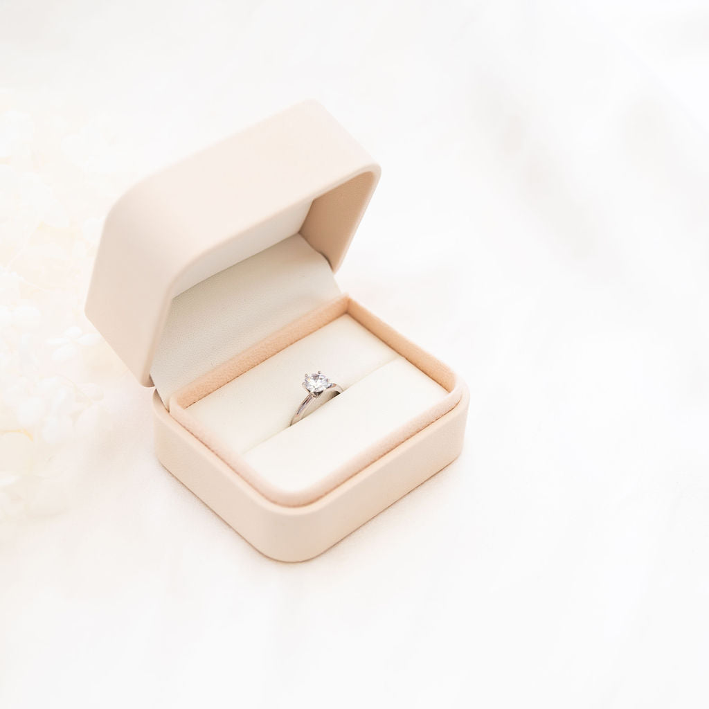 luxury wedding ring box cream
