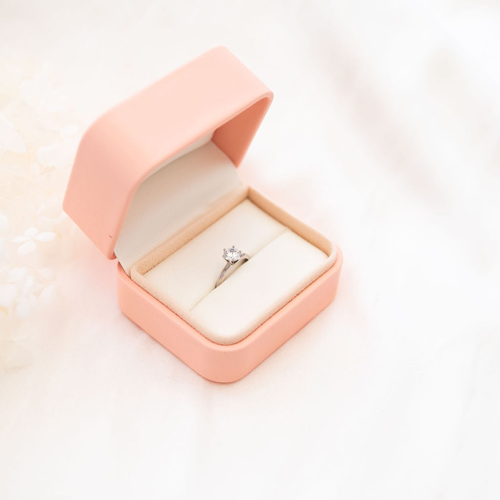 Luxury pink wedding ceremony ring box | By Angeline Australia
