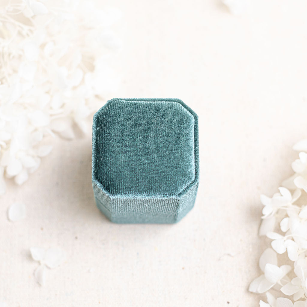 ring box for your wedding closed lid teal