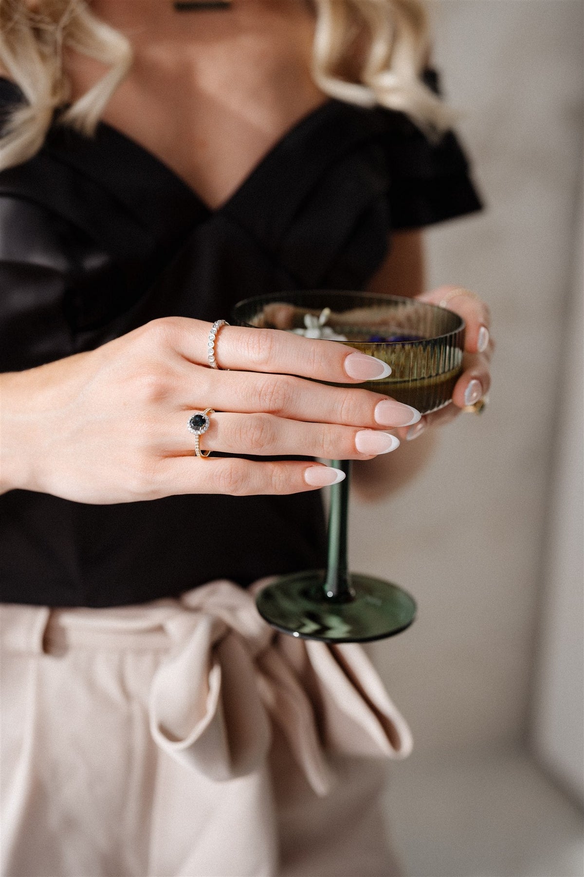 sapphire parti engagement ring