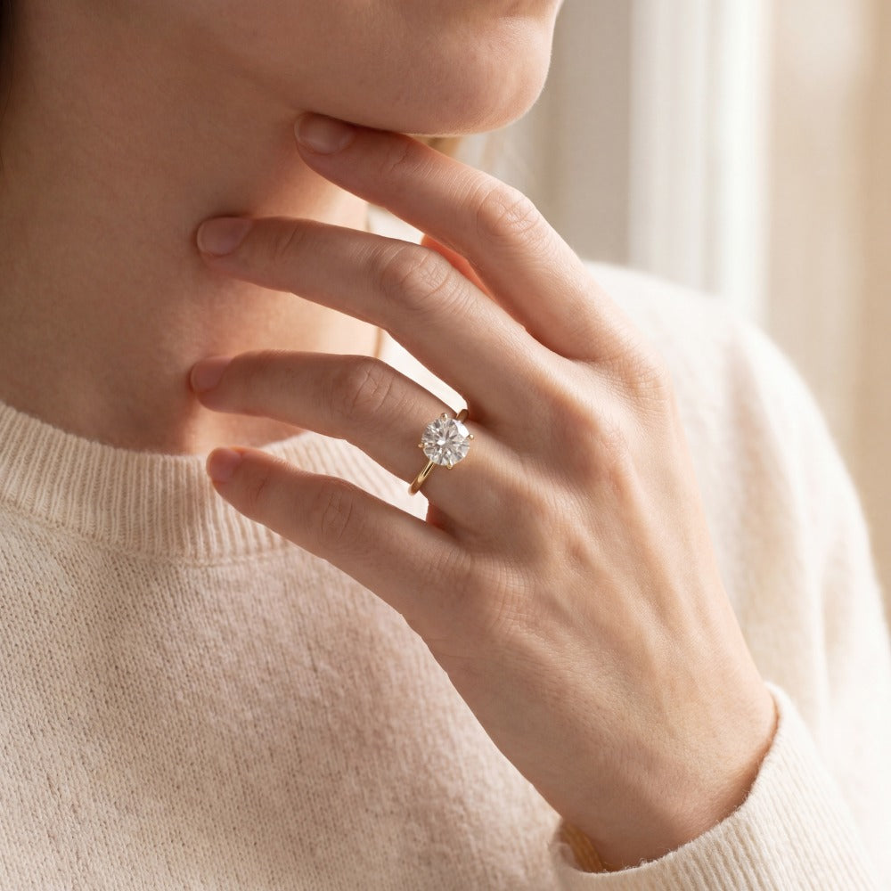 solitaire round engagement ring