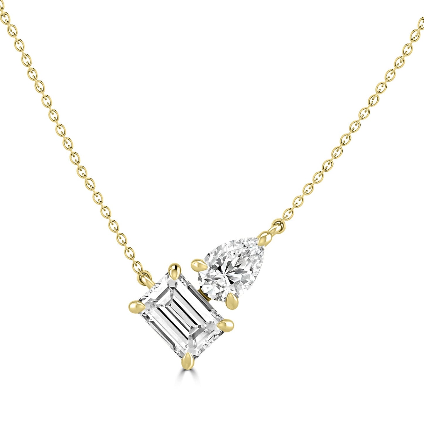Toi et Moi Diamond Necklace Gold