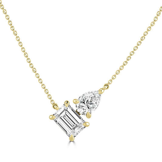 Toi et Moi Diamond Necklace Gold