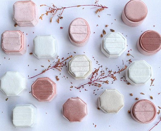 pink white cream ring oval round octagonal triple double single