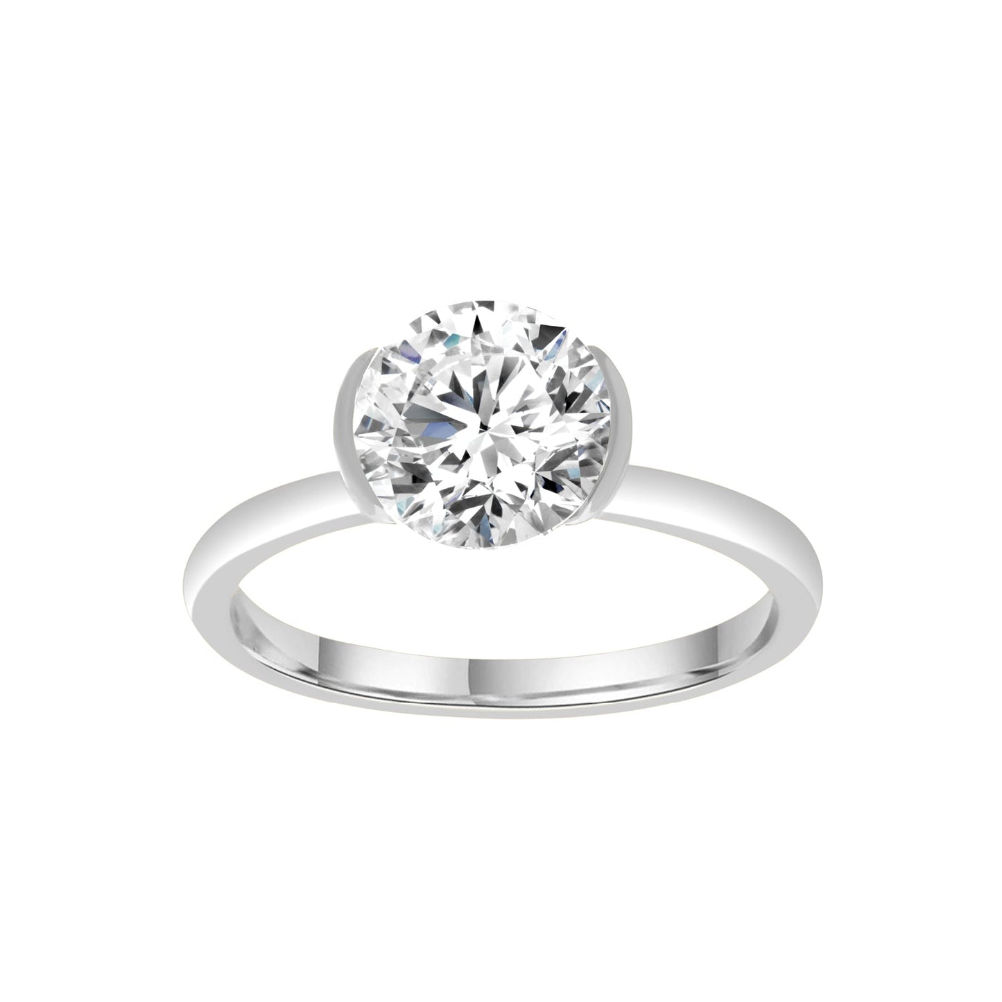 White gold east west half bezel ring | By Angeline Australia