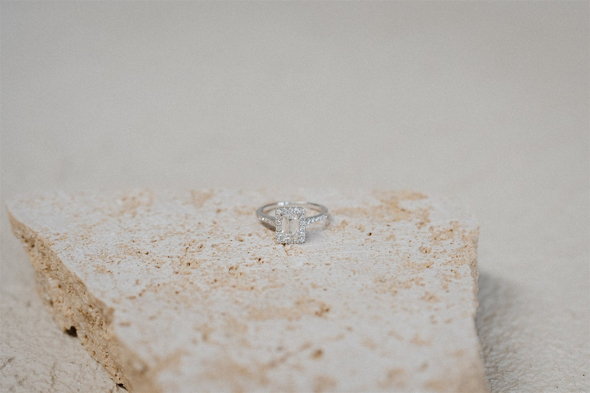Emerald Halo Diamond Ring