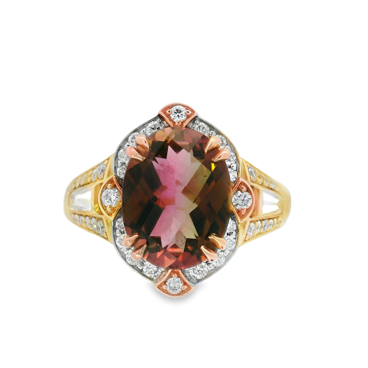 red rhodolite garnet dress ring double claws