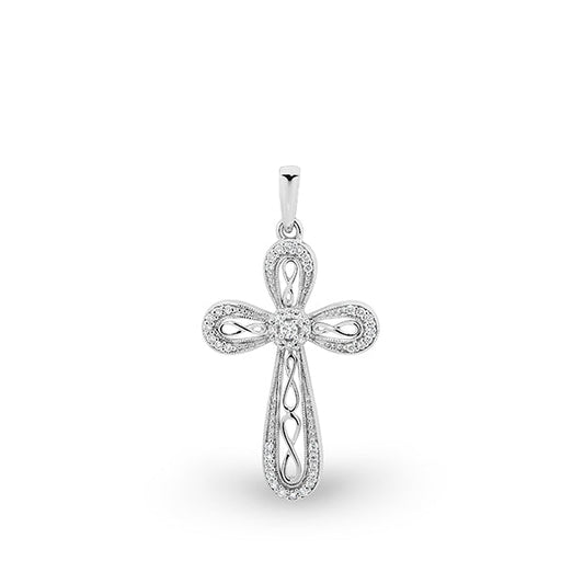 White Gold Diamond Cross