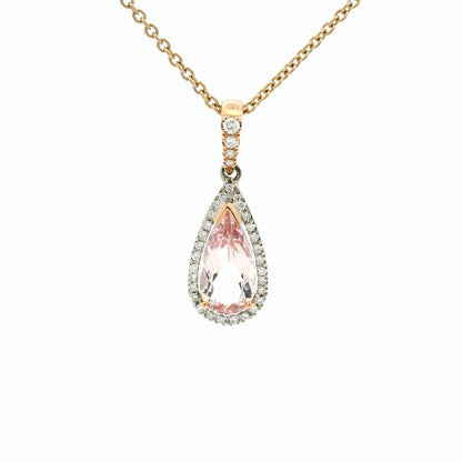 Morganite & Diamond Pendant
