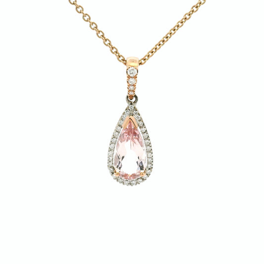 Morganite & Diamond Pendant