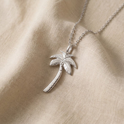 palmtree necklace white gold 